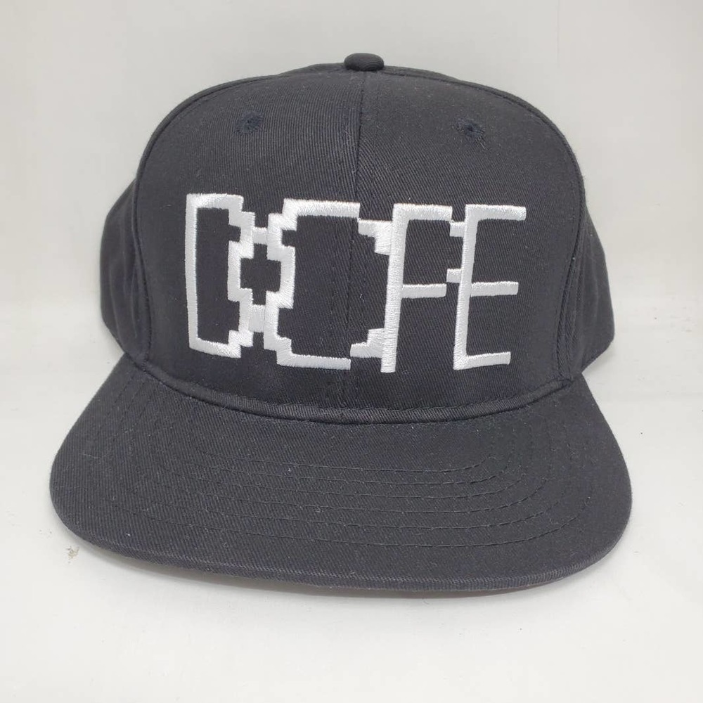Vintage DOPE COUTURE The Pixilated Logo Snapback Hat Black